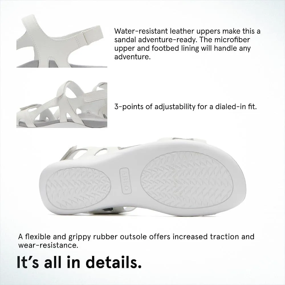 ABEO Oasis Metatarsal Sport Sandal | Walking Sandals Women | Water Resistant Leather Sandals | Three Points of Adjustability | Built-in Orthotic Insole