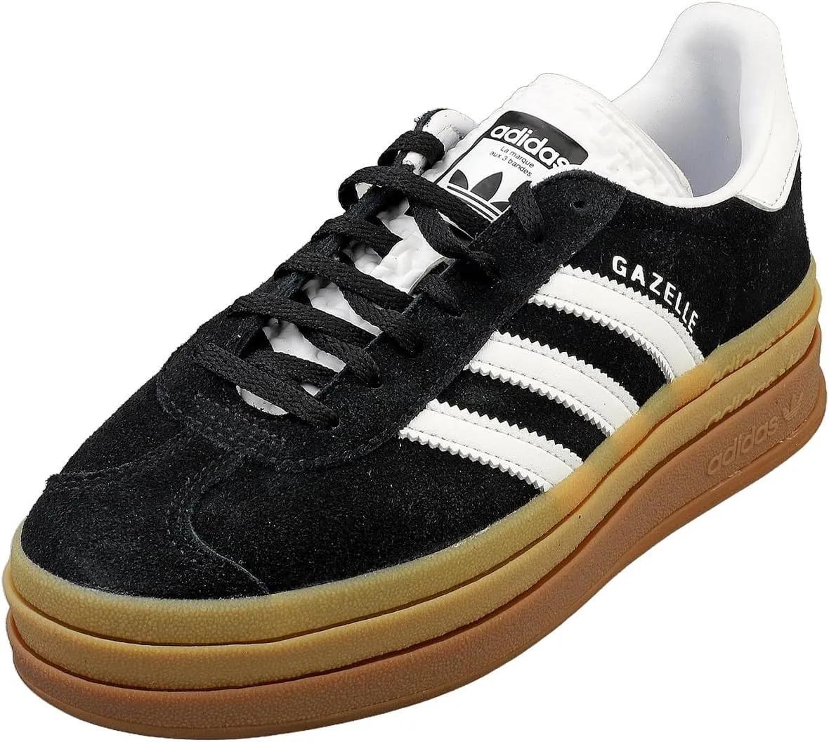 adidas Women's Gazelle Bold Shoes Sneaker, Black Gum, Size 8