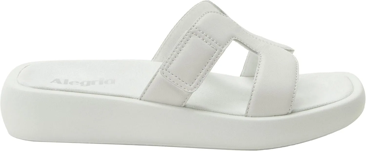 Alegria Women Portia Leather Square Toe Sandal Slide