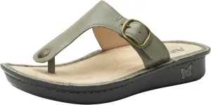 Alegria Women Vella - Timeless Comfort, Arch Support and Travel Style - Casual Flip Flop Slide for Everyday Elegance - Lightweight Leather Thong Sandal