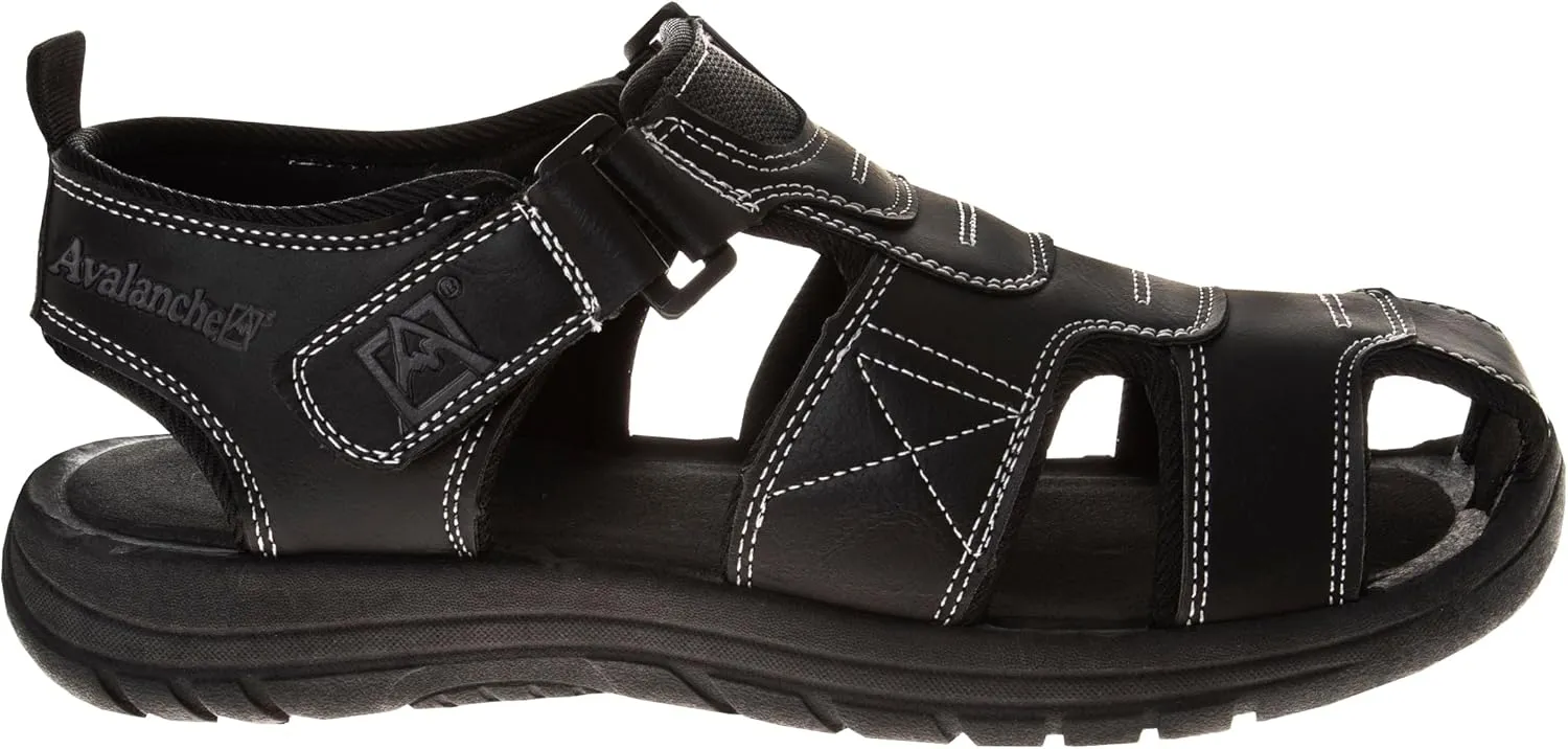 Avalanche Men's Closed Toe Strap Adjustable Summer Beach Waterproof Fisherman Sandal Watershoe