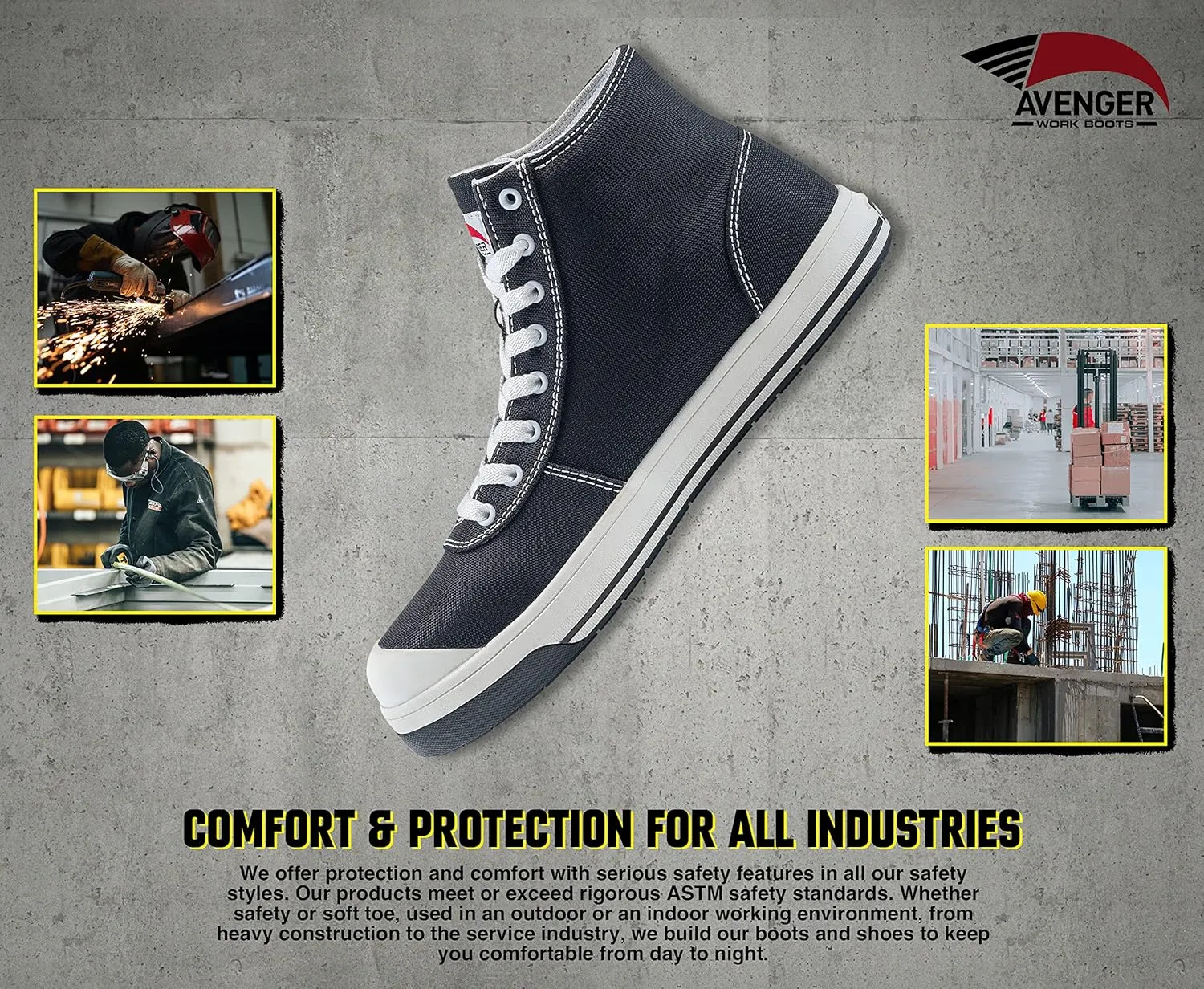 Avenger Work Boots Men's High Top Industrial Shoe