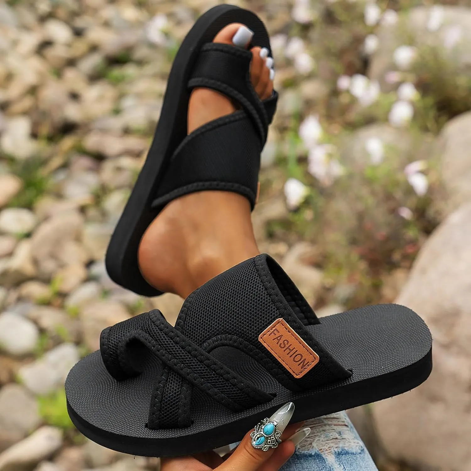 Avylays Orthopedic Sandals for Women, Womens Hollow Mesh Slide Sandals with Arch Support Comfortable Beach Sandals