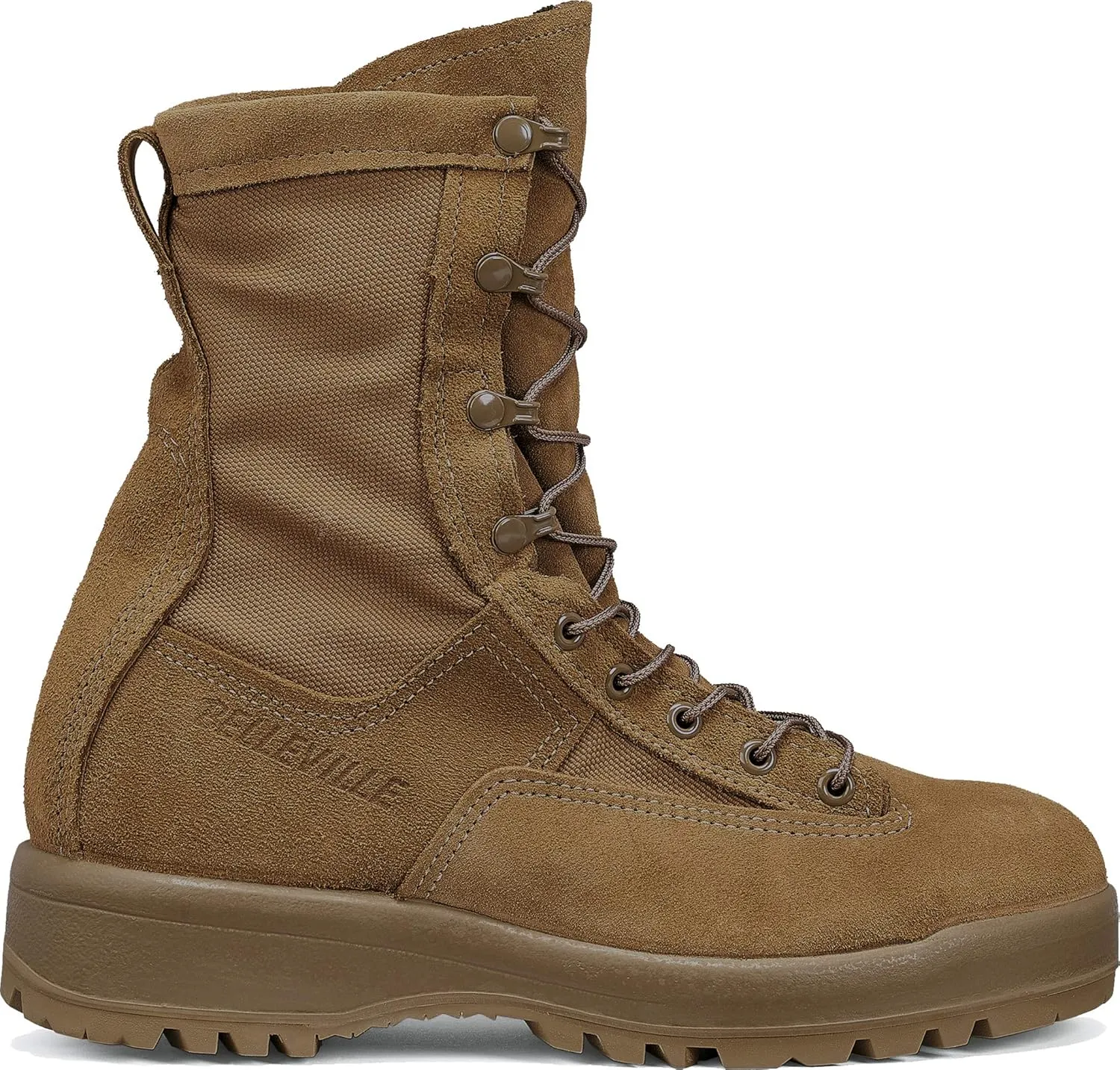 Belleville C790 8” Waterproof Flight and Combat Boots for Men - AR 670-1/AFI 36-2903 Army/Air Force Flight Approved Coyote Brown with Vibram Sierra Outsole; Berry Compliant