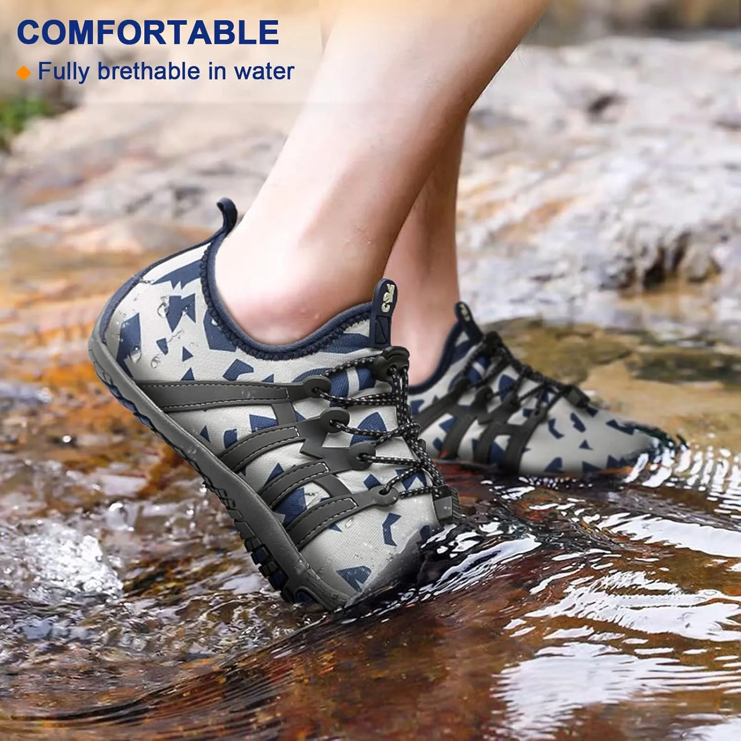 BULLIANT Water Shoes Men, Unisex Barefoot Aqua Shoes for Men Women Hiking Swimming Shoe