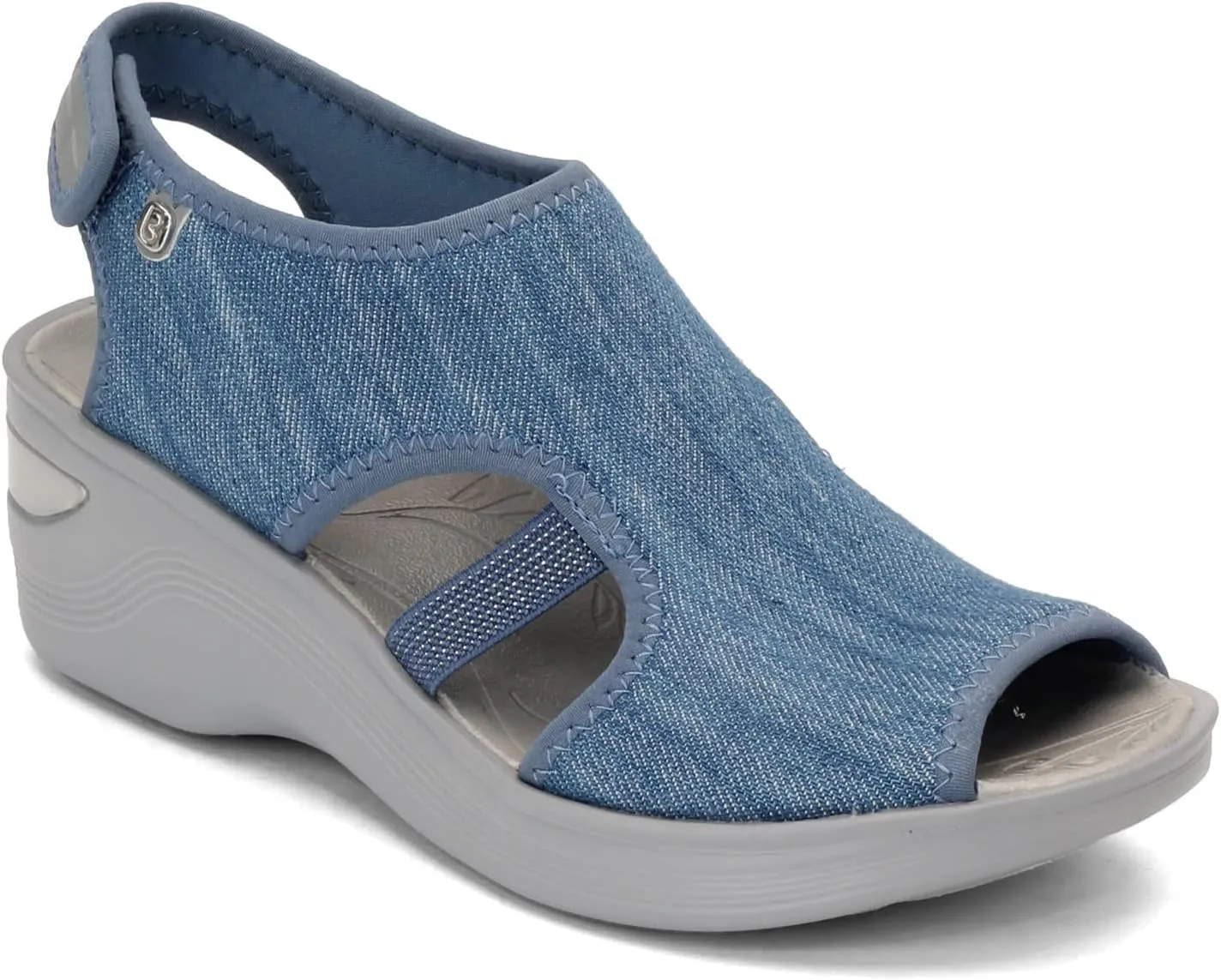 BZees Womens Dream Ankle Straps Sandal, Denim, 7 US