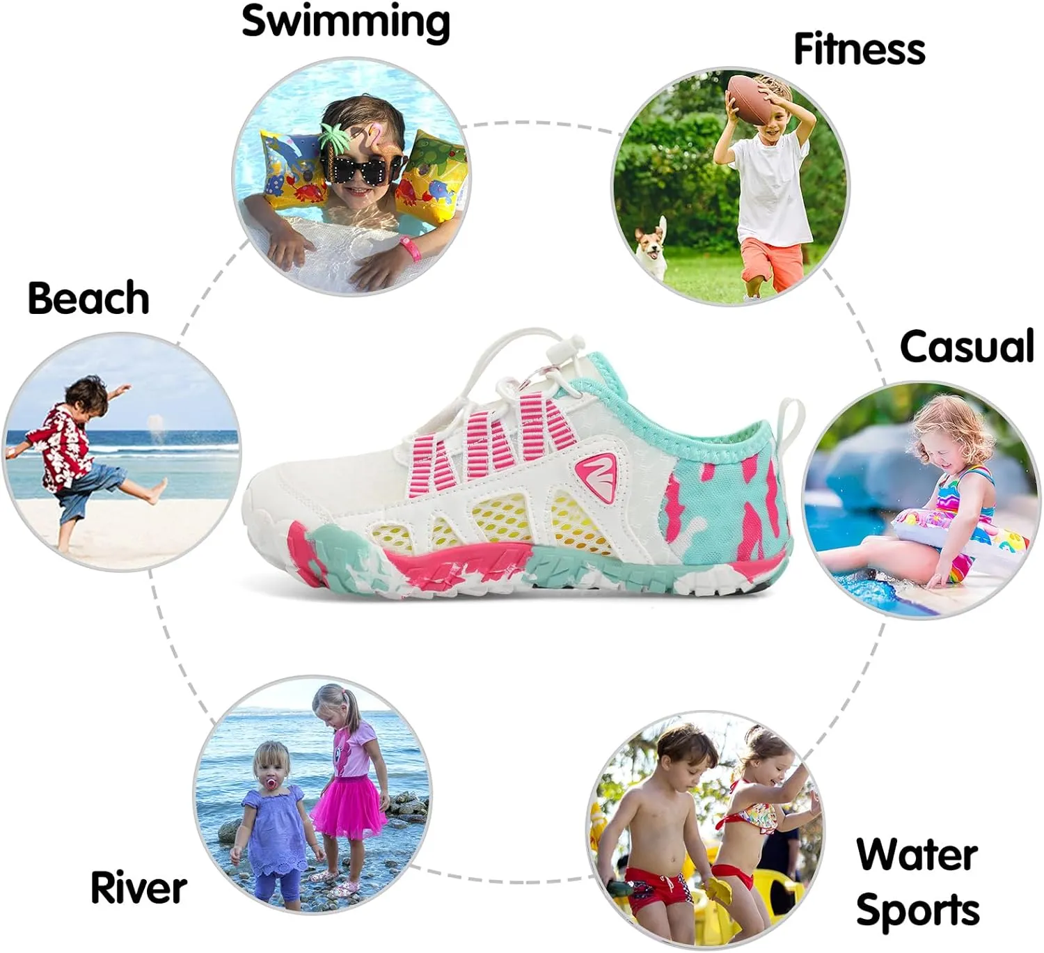 Centipede Demon Kids Water Shoes Girls Boys Quick Dry Aqua Shoes Barefoot Water Sneakers for Beach Swim Pool Boats Outdoor Water Sports Little/Big Kid