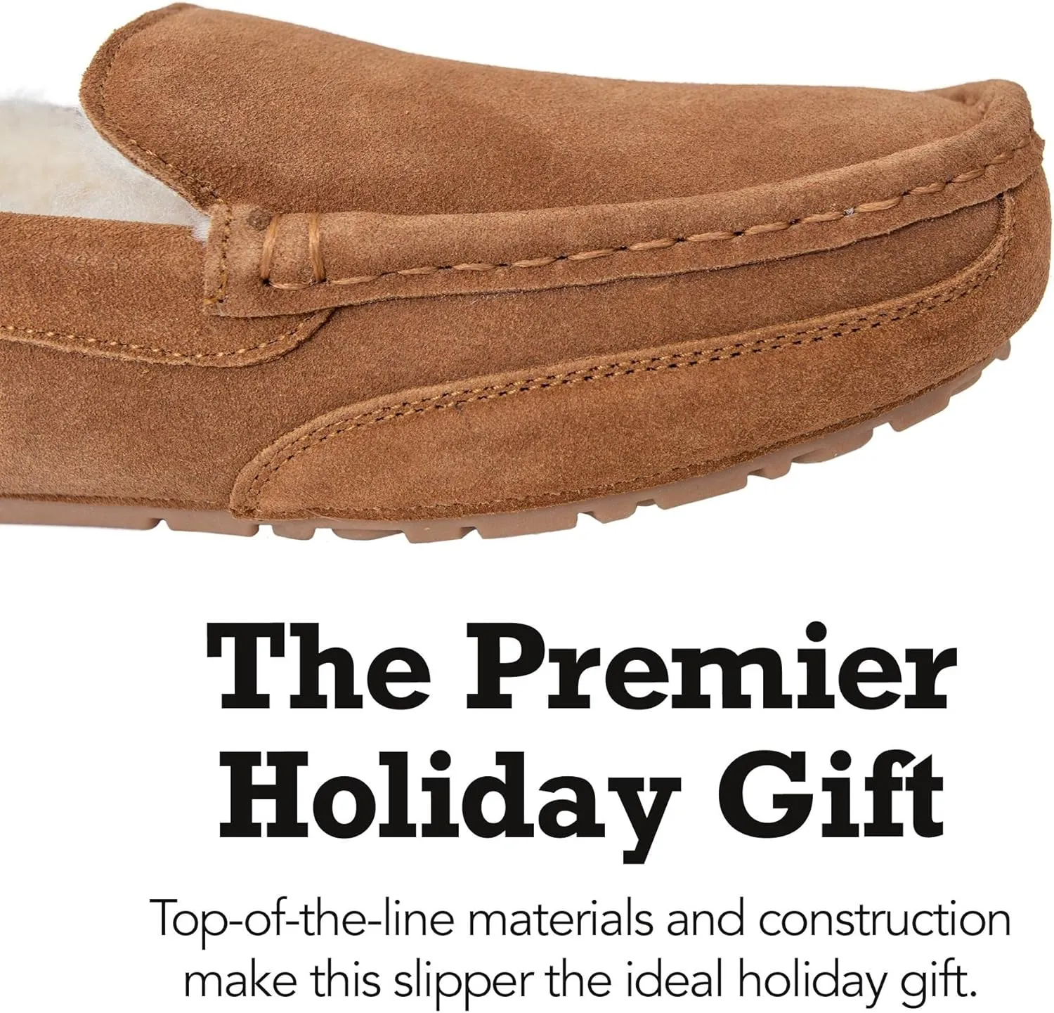 Clarks Shearling Moccasin House Slippers for Men - Indoor/Outdoor Gift for Him
