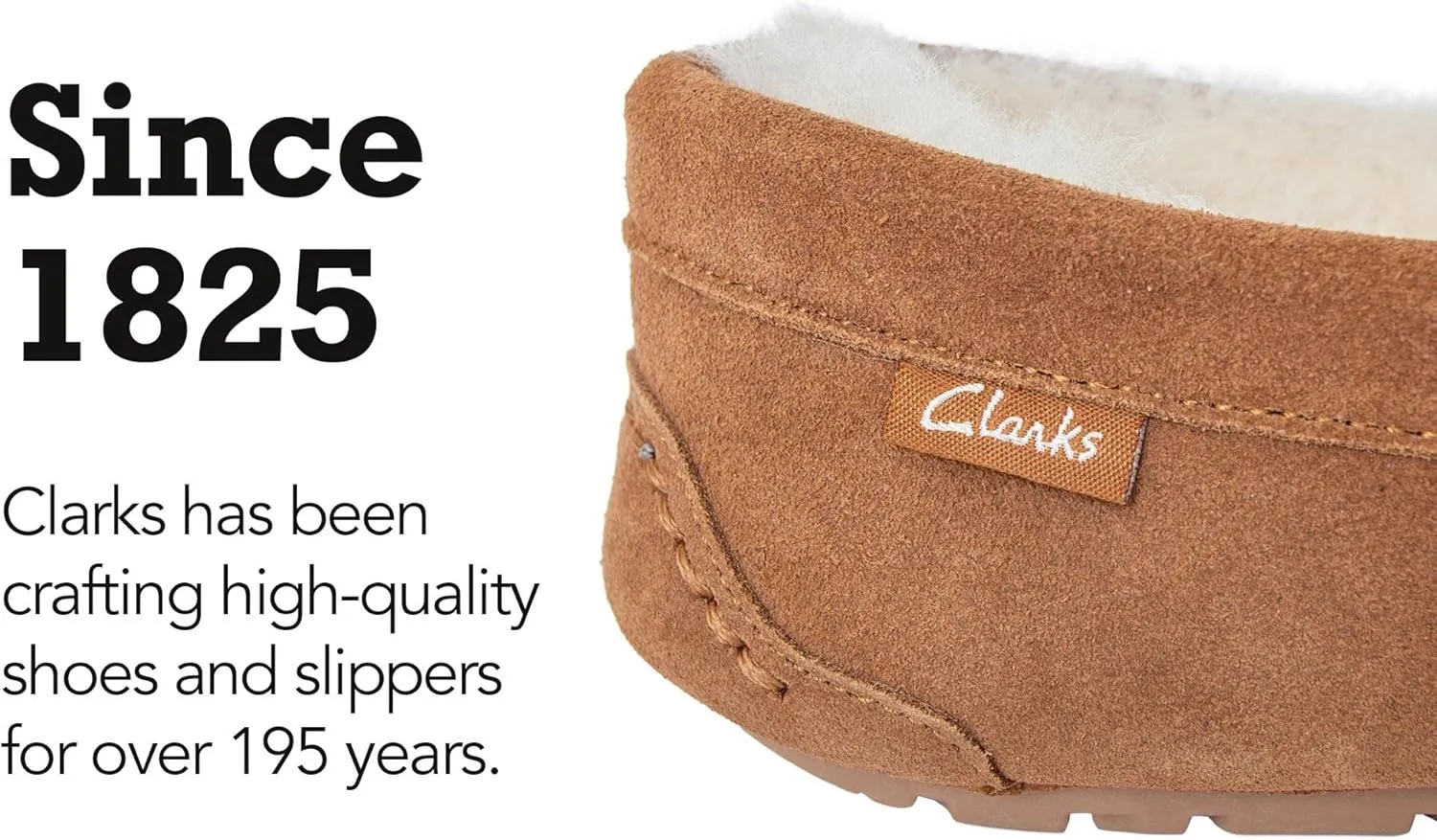 Clarks Shearling Moccasin House Slippers for Men - Indoor/Outdoor Gift for Him