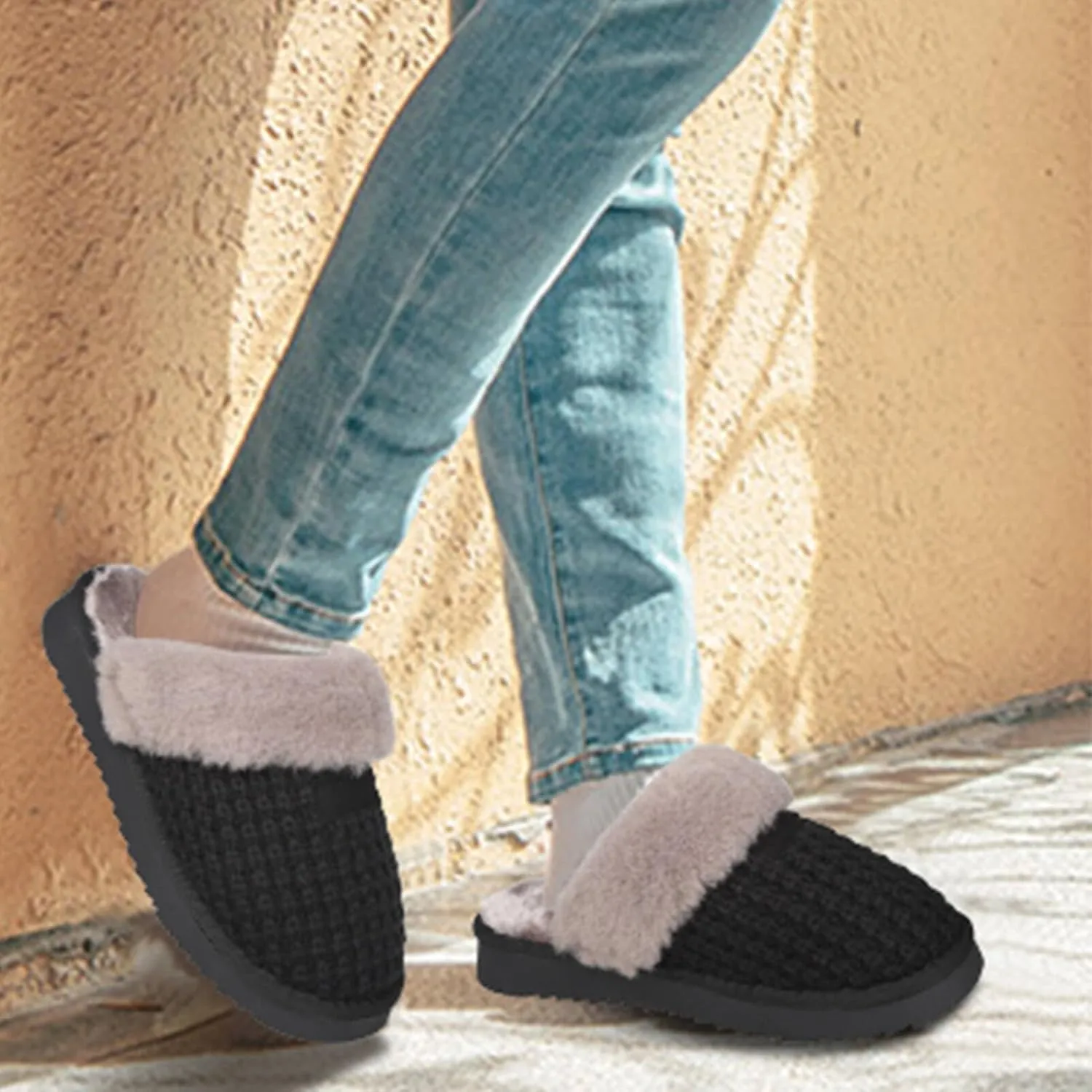 Cozy Knit Slippers for Women Womens Slippers Warm House Shoes Premium Quality Winter House Slippers Indoor/Outdoor