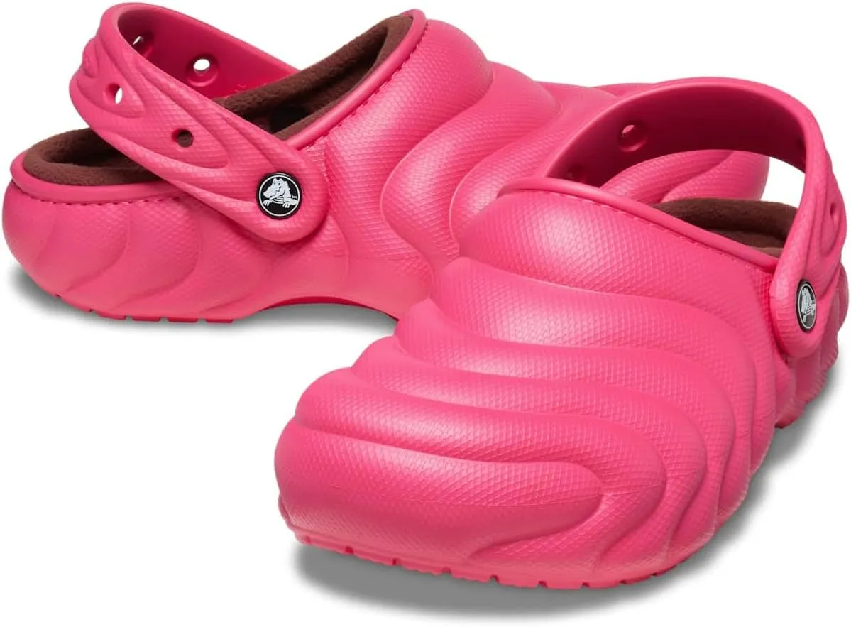 Crocs Unisex-Adult Classic Lined Overpuff & Geometric Clogs, Fuzzy House Slippers