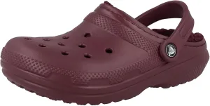 Crocs Unisex Classic Lined Clog | Fuzzy Slippers, Garnet, 10 Men/12 Women