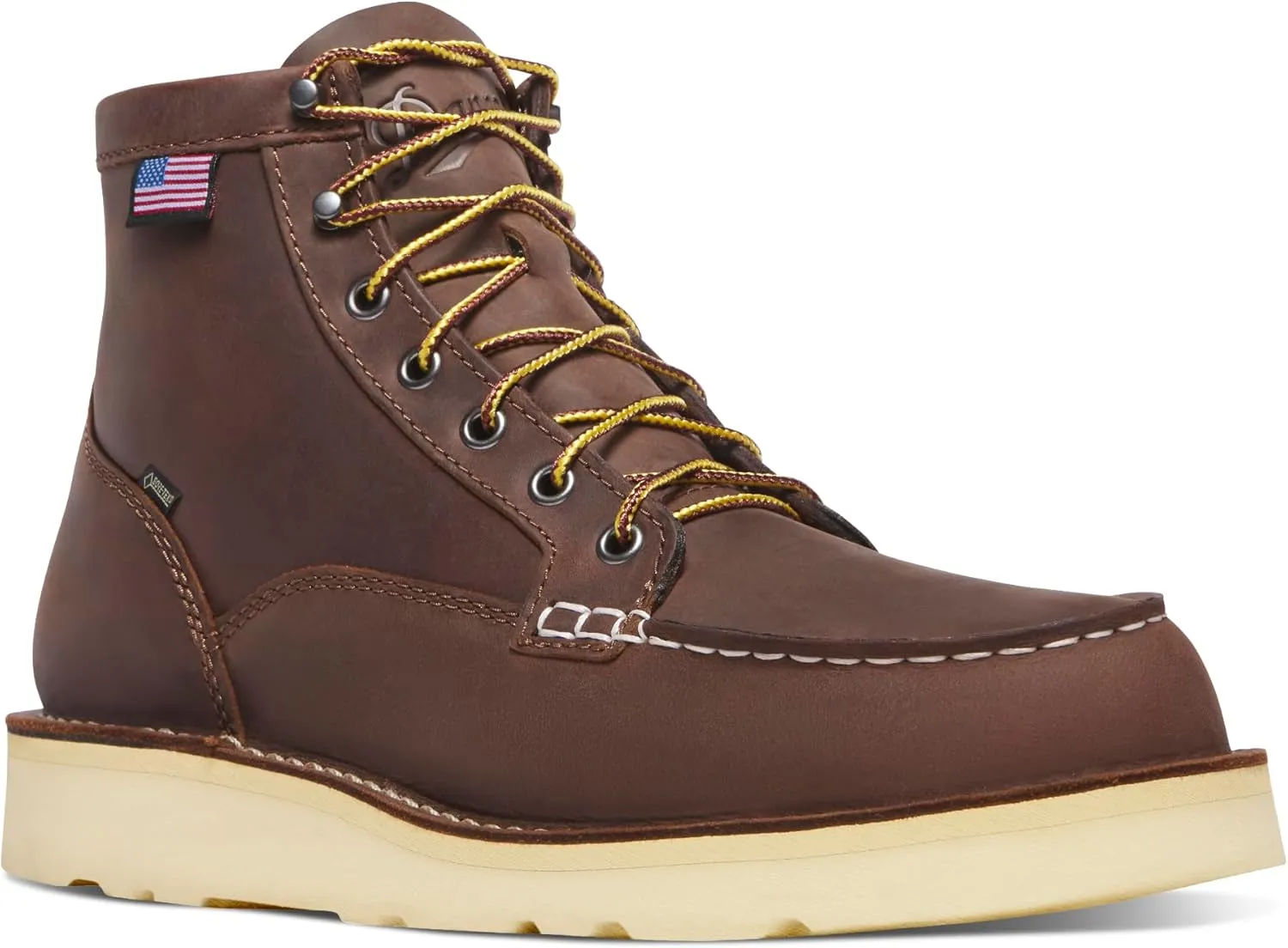 Danner 6” Bull Run Steel Toe Work Boots for Men - Oiled Full-Grain Leather with Non Slip Wedge Outsole and 3-Density Cushion Footbed, EH Resistant