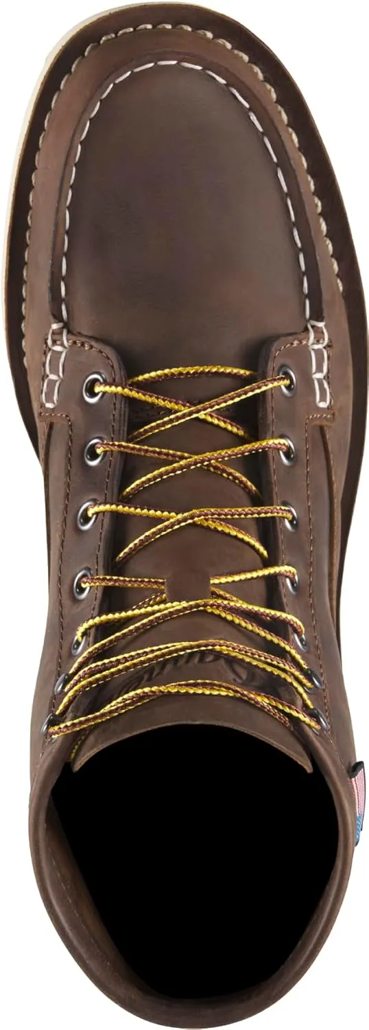 Danner 6” Bull Run Steel Toe Work Boots for Men - Oiled Full-Grain Leather with Non Slip Wedge Outsole and 3-Density Cushion Footbed, EH Resistant