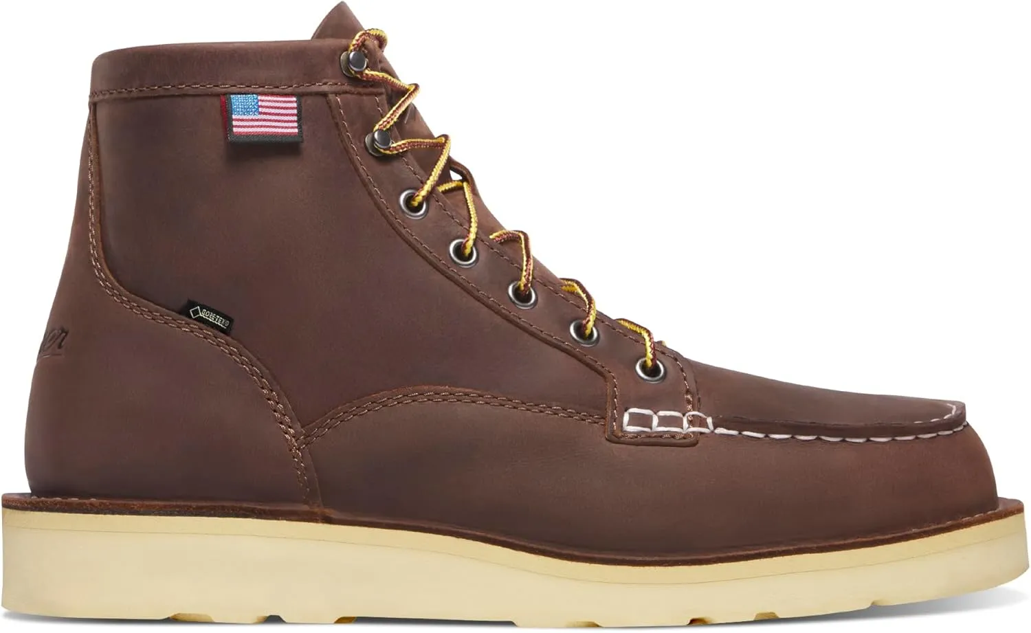 Danner 6” Bull Run Steel Toe Work Boots for Men - Oiled Full-Grain Leather with Non Slip Wedge Outsole and 3-Density Cushion Footbed, EH Resistant