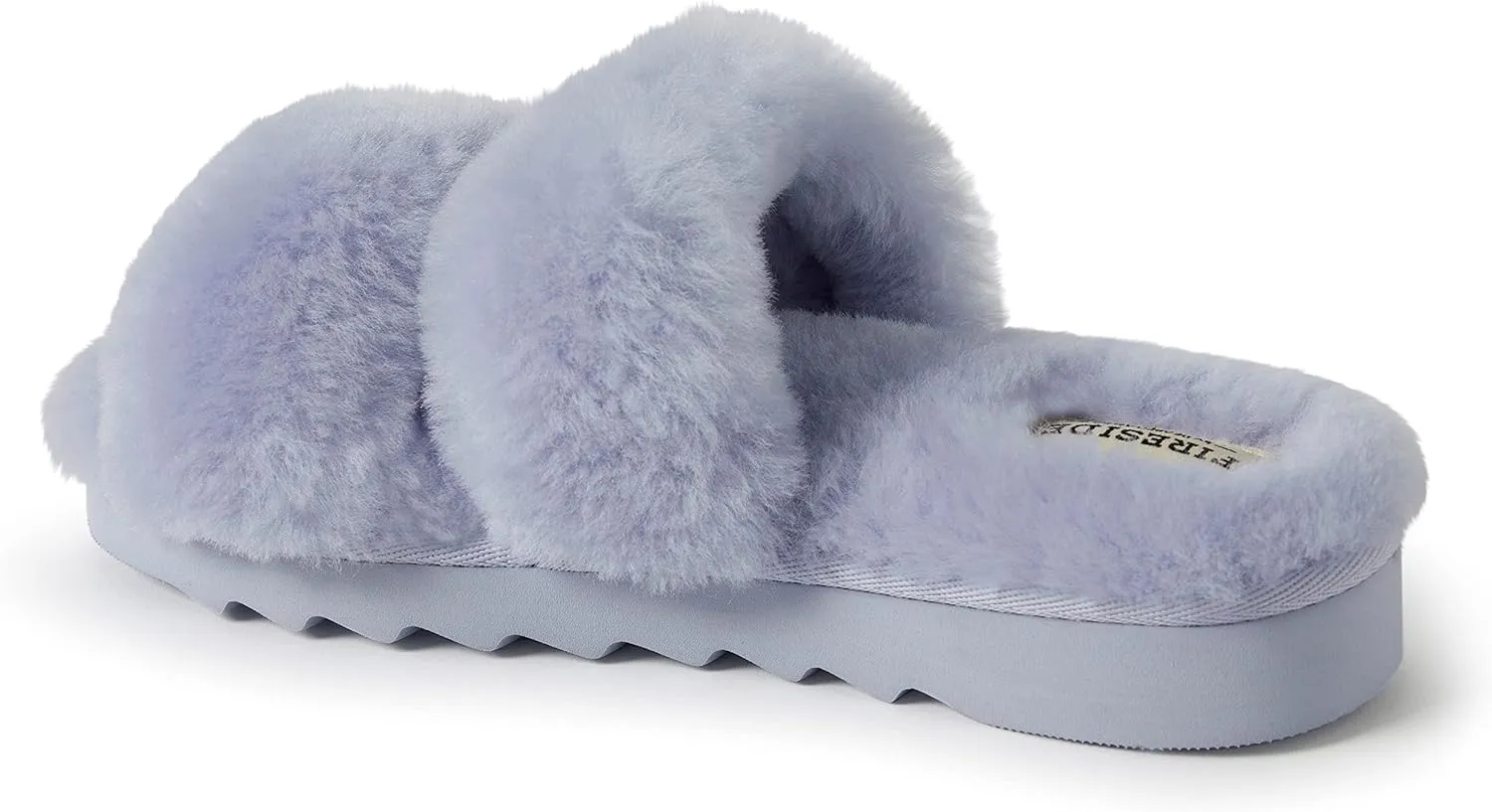 Dearfoams Women's Fireside Benalla All Over Shearling Double Band Easy On/Off Slide Slipper
