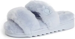 Dearfoams Women's Fireside Benalla All Over Shearling Double Band Easy On/Off Slide Slipper