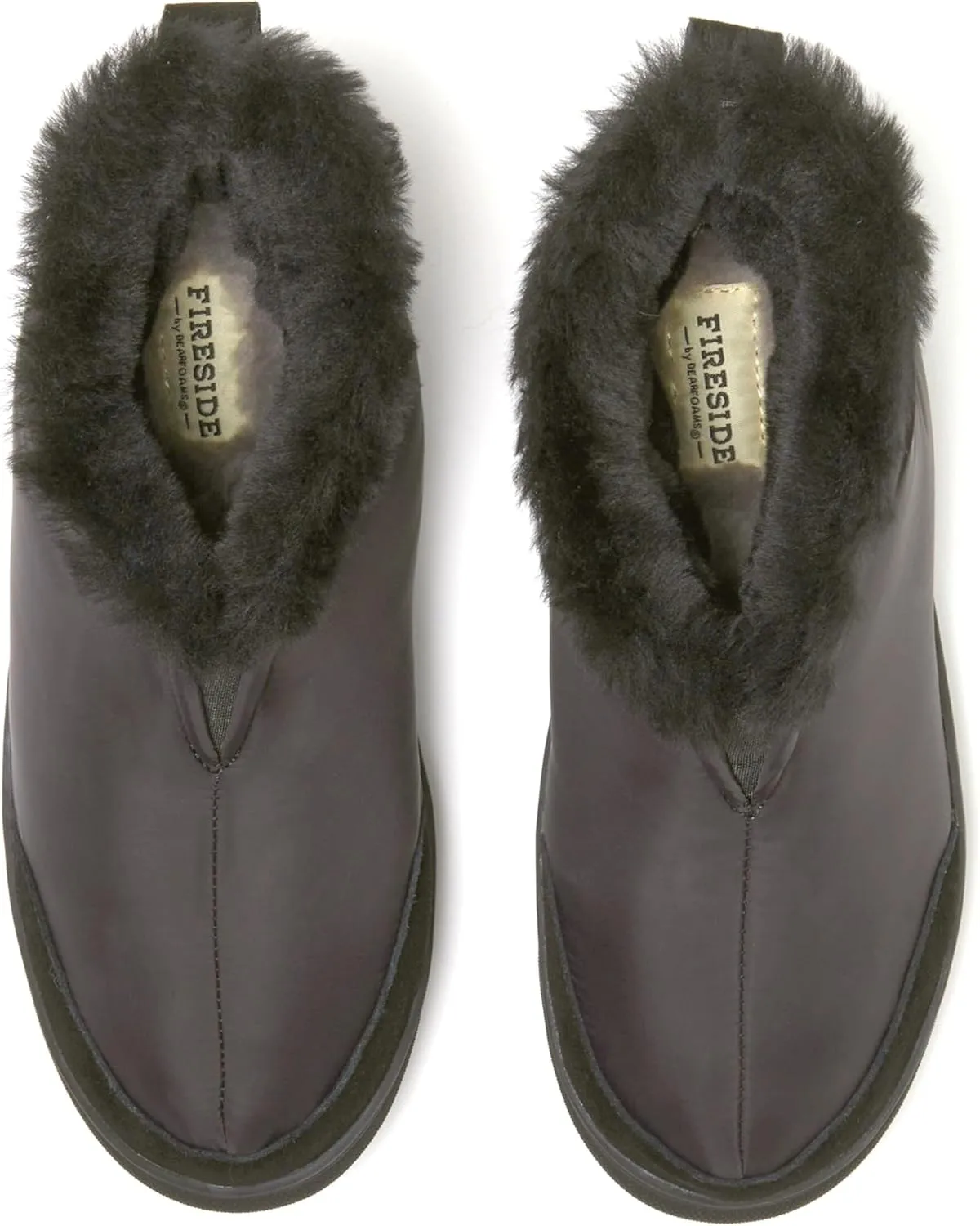 Dearfoams Women's Fireside Nylon Australian Shearling Water Resistant Après Winter Warm Up Bootie