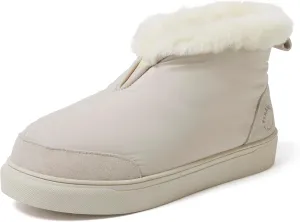 Dearfoams Women's Fireside Nylon Australian Shearling Water Resistant Après Winter Warm Up Bootie