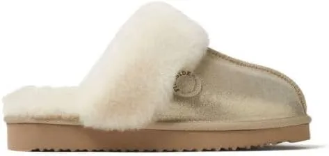 Dearfoams Women's Fireside Sydney Shearling Fur Indoor/Outdoor Scuff Slipper with Wide Widths