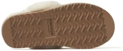 Dearfoams Women's Fireside Sydney Shearling Fur Indoor/Outdoor Scuff Slipper with Wide Widths