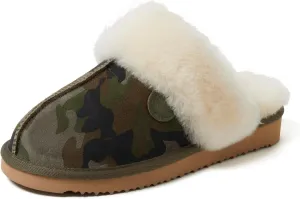Dearfoams Women's Fireside Sydney Shearling Fur Indoor/Outdoor Scuff Slipper with Wide Widths