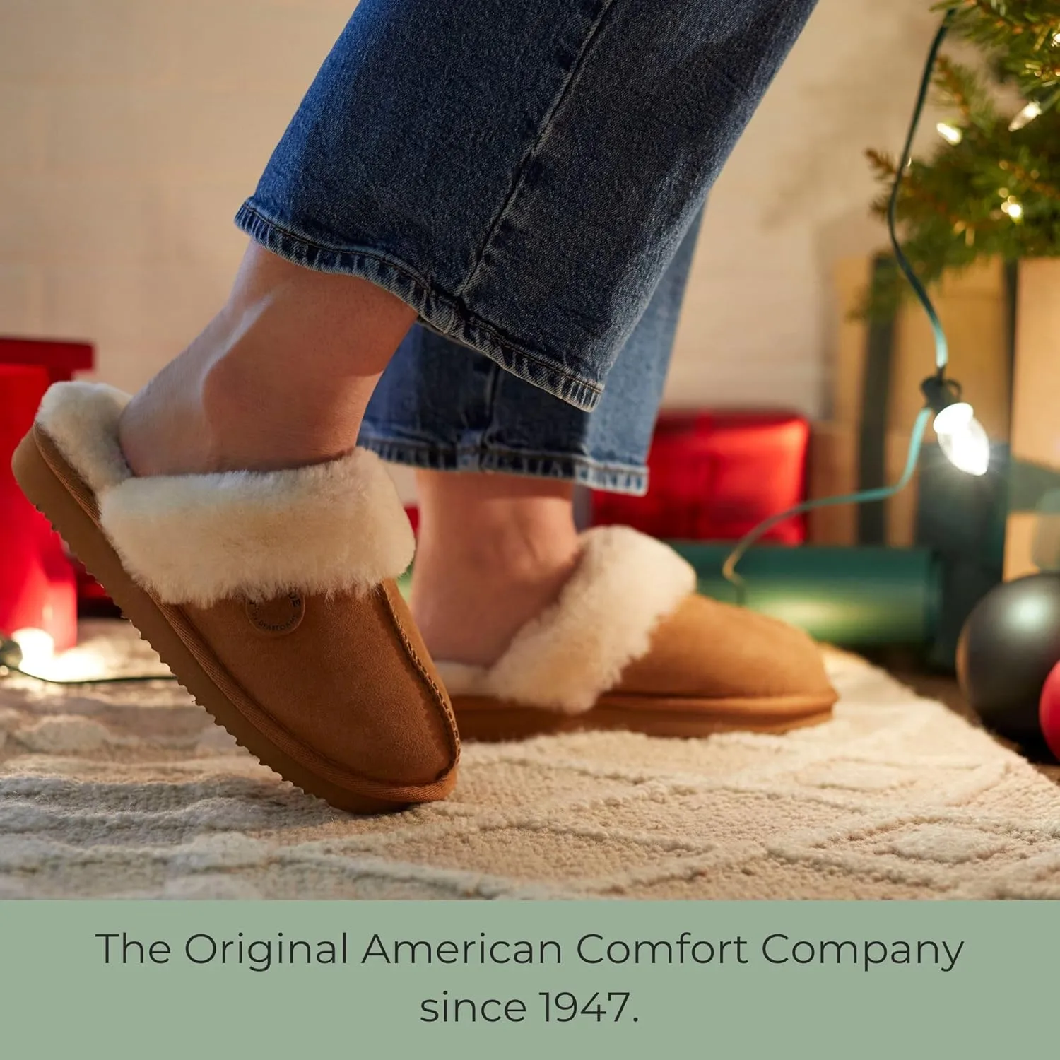 Dearfoams Women's Fireside Sydney Shearling Fur Indoor/Outdoor Scuff Slipper with Wide Widths