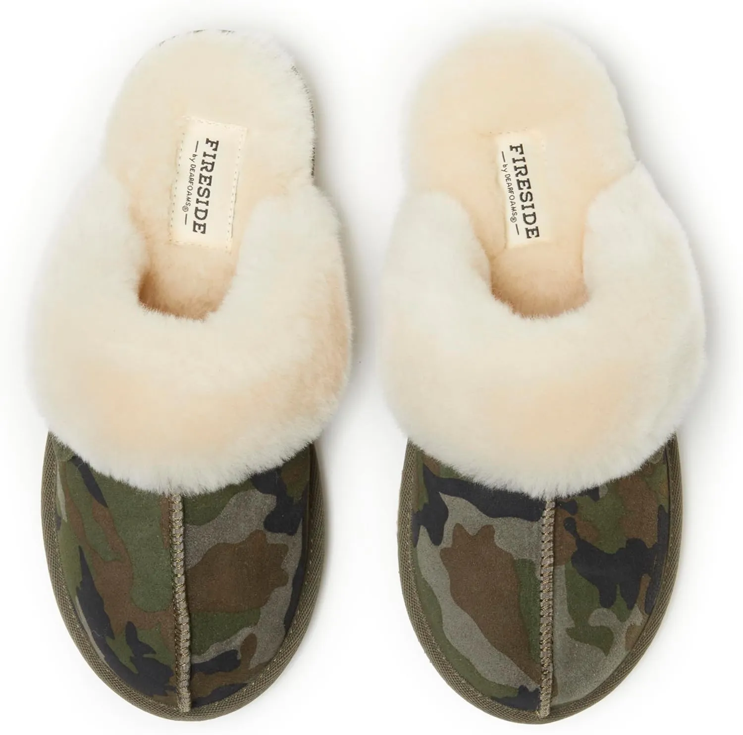 Dearfoams Women's Fireside Sydney Shearling Fur Indoor/Outdoor Scuff Slipper with Wide Widths