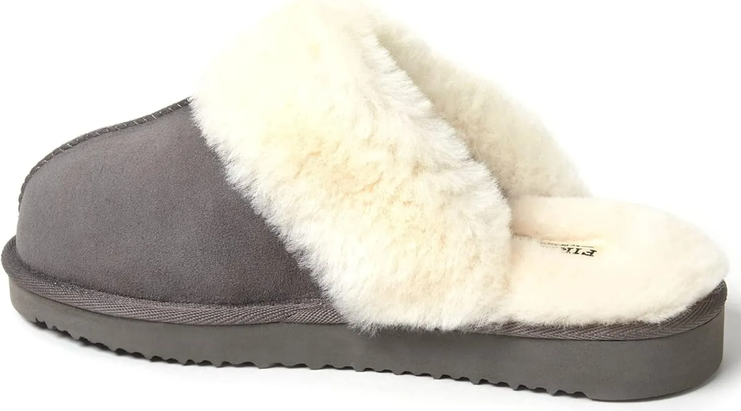 Dearfoams Women's Fireside Sydney Shearling Fur Indoor/Outdoor Scuff Slipper with Wide Widths