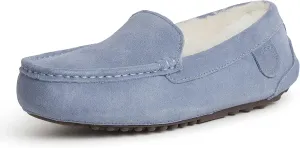 Dearfoams Women's Moccasin Slipper - Fireside Mel Indoor House Shoe with Genuine Shearling and Cozy Memeory Foam
