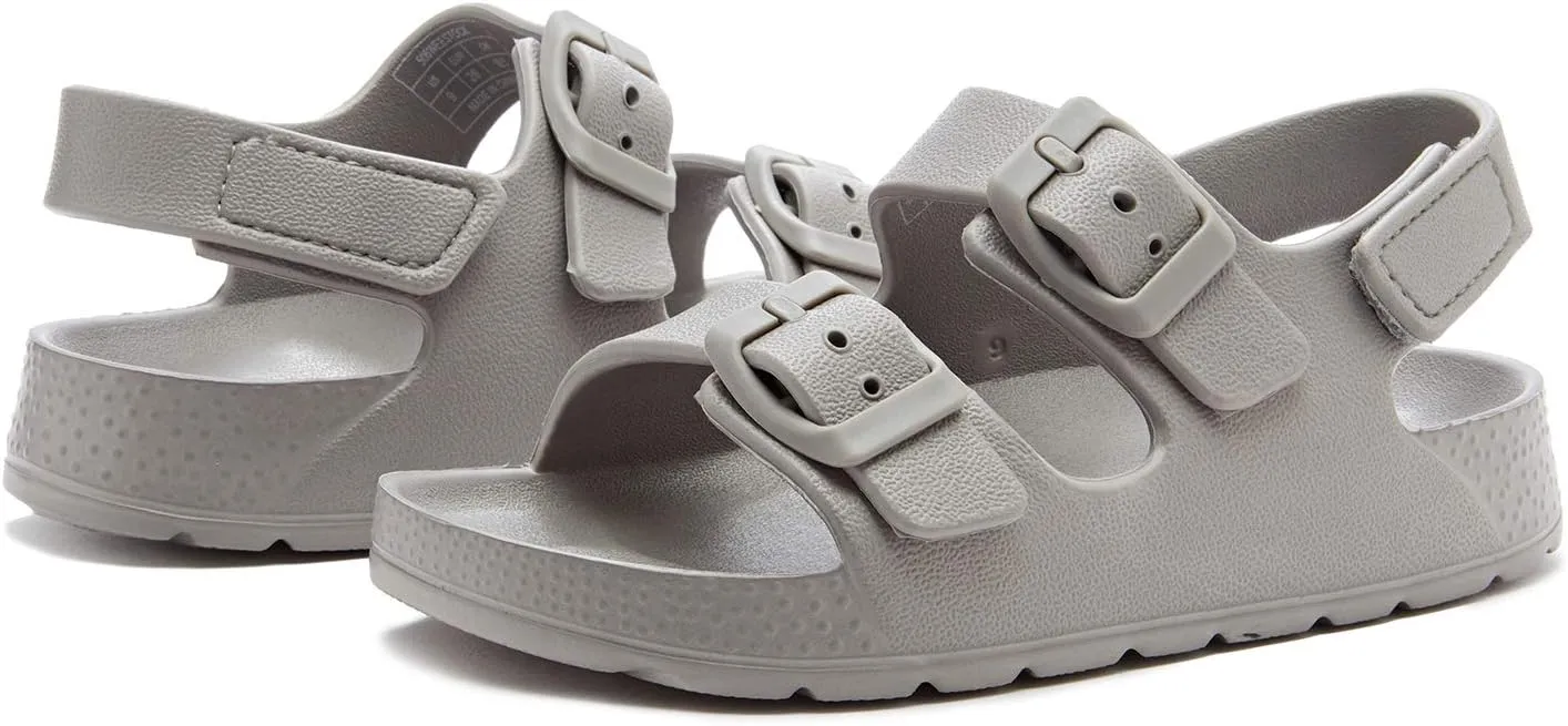EasyStar Boys and Girls Lightweight Dual-Adjustable Sandal Buckles With Hook and Loop Heel Closure