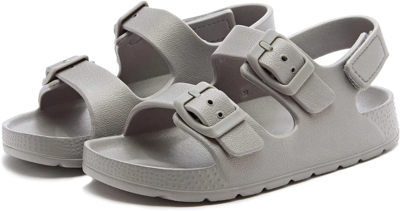 EasyStar Boys and Girls Lightweight Dual-Adjustable Sandal Buckles With Hook and Loop Heel Closure