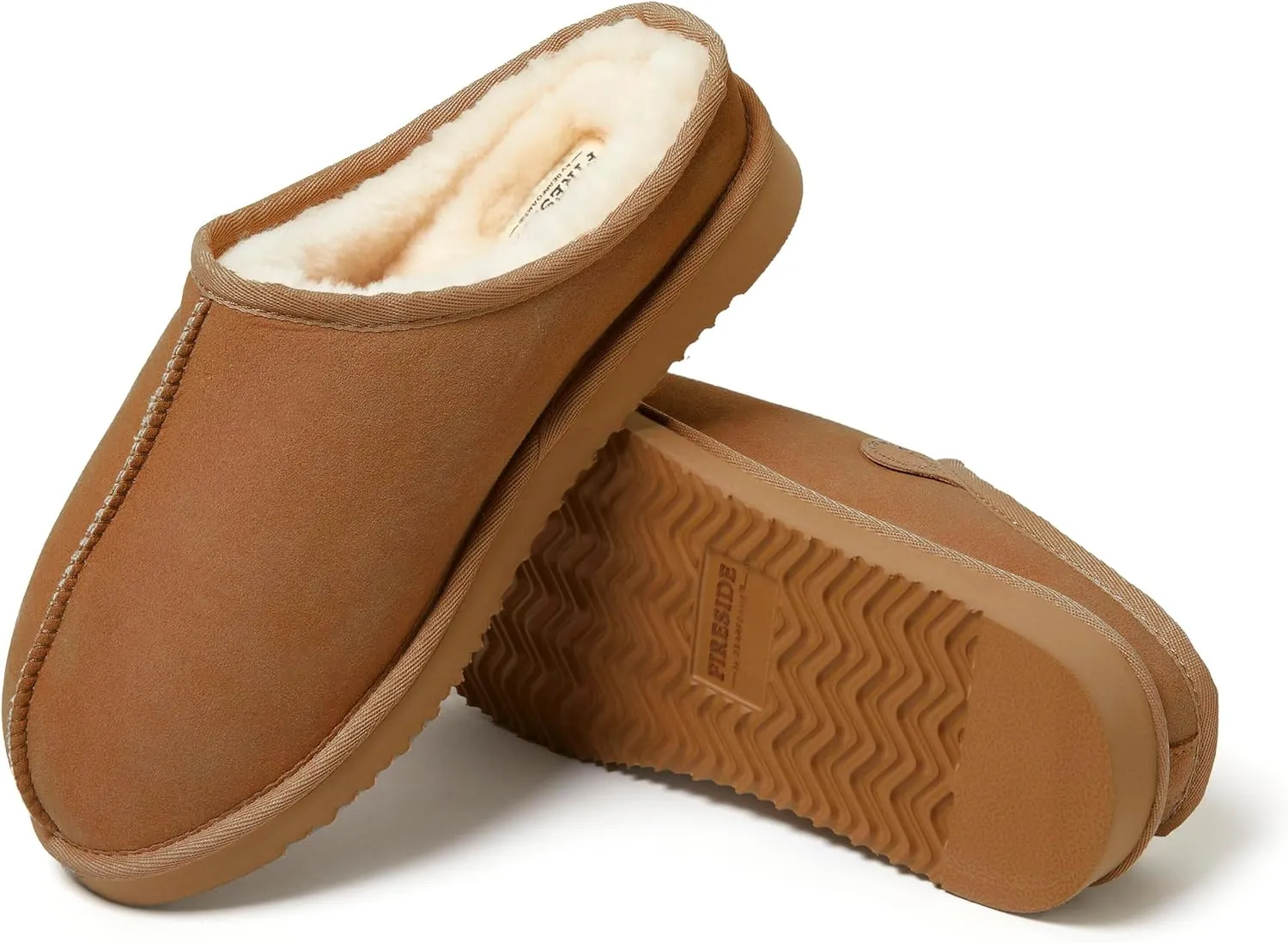 Fireside by Dearfoams Men's Grafton Genuine Shearling Indoor/Outdoor Clog