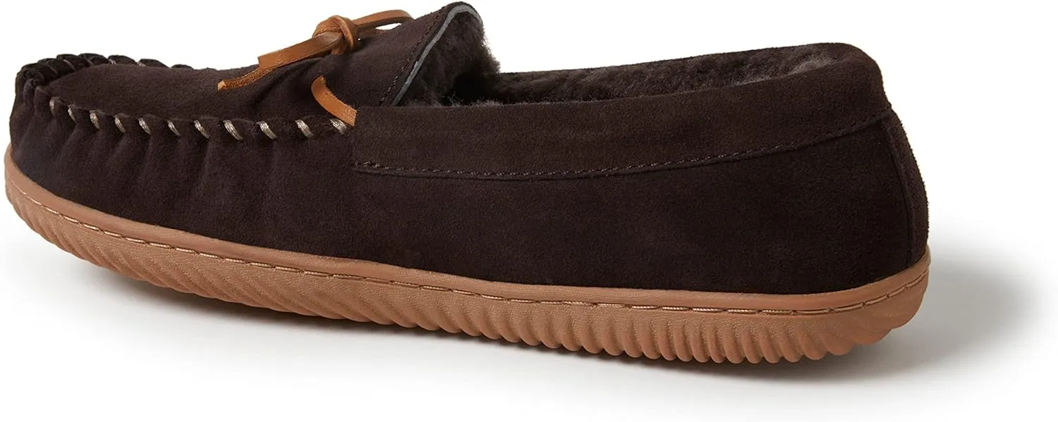 Fireside by Dearfoams Men's Nelson Bay Shearling Indoor/Outdoor Moccasin Slipper