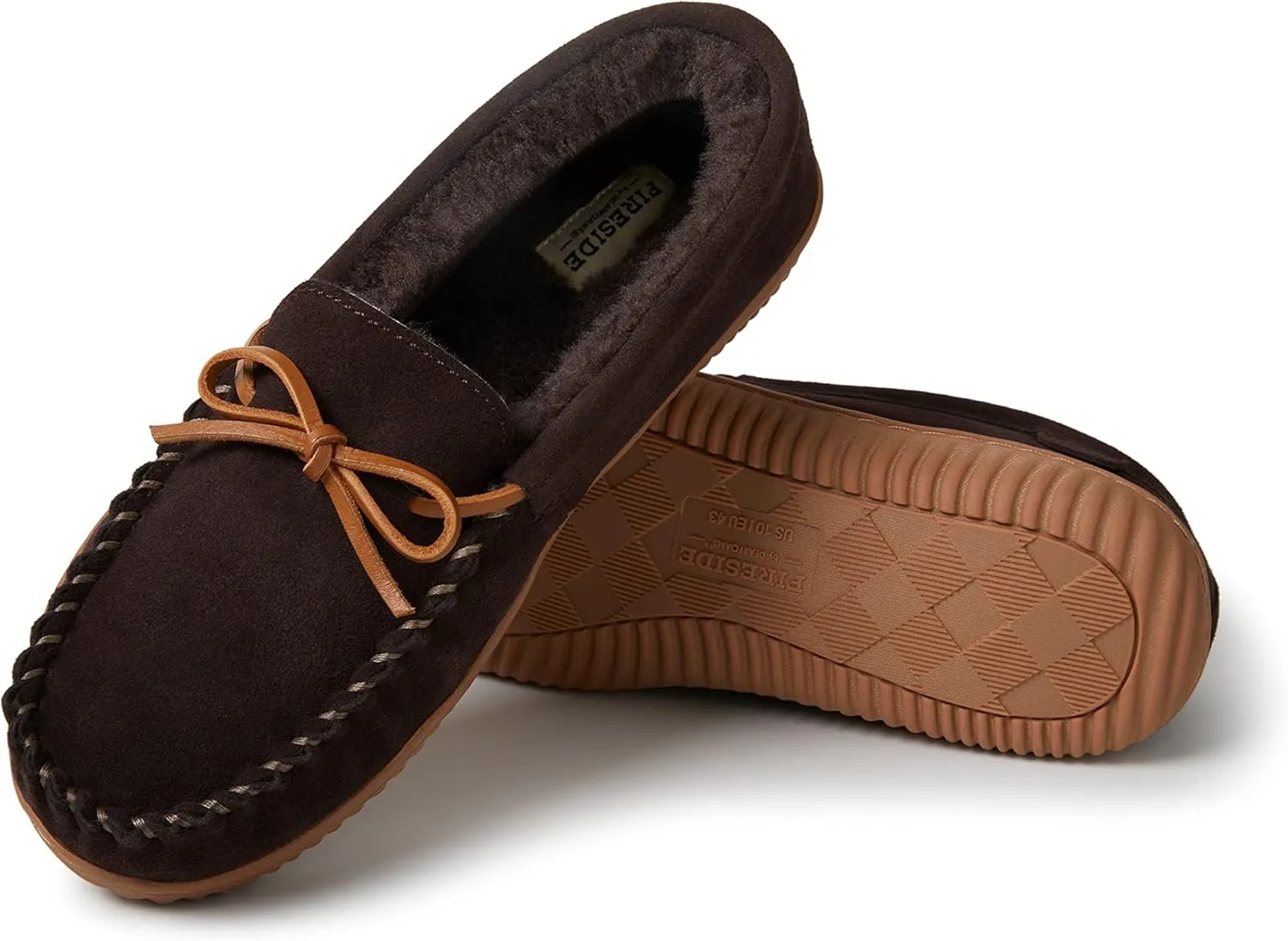 Fireside by Dearfoams Men's Nelson Bay Shearling Indoor/Outdoor Moccasin Slipper