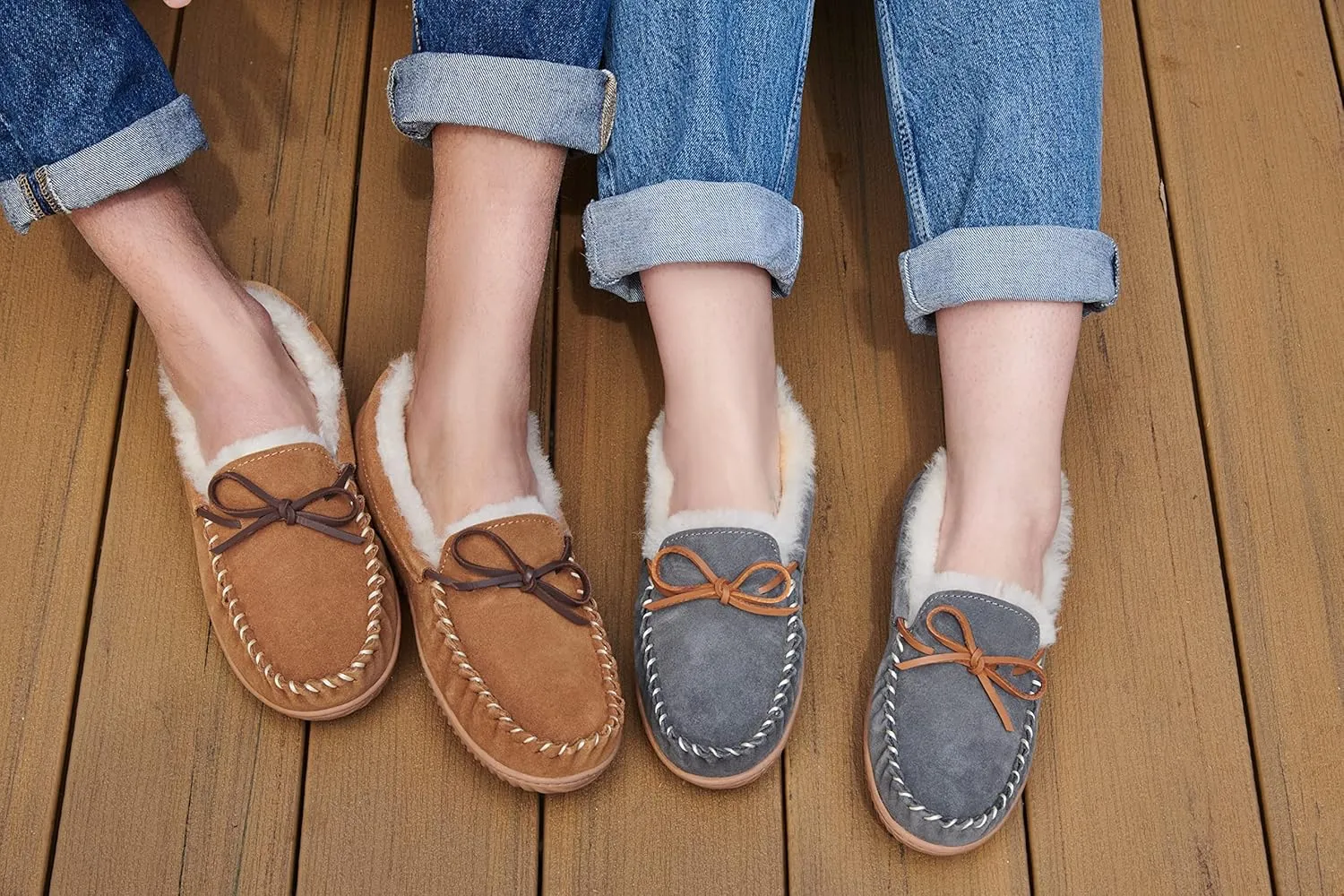 Fireside by Dearfoams Men's Nelson Bay Shearling Indoor/Outdoor Moccasin Slipper