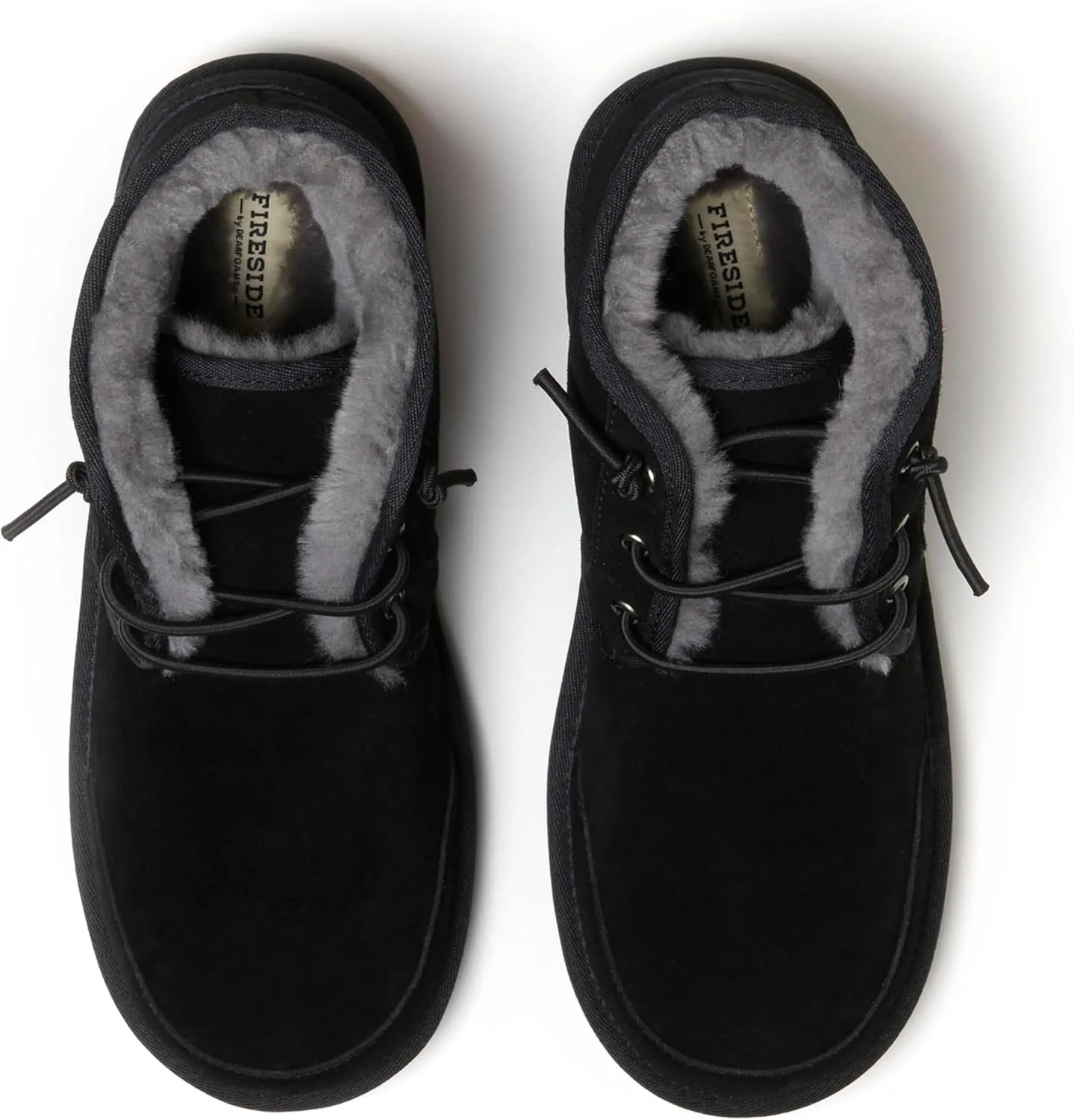 Fireside by Dearfoams Men's Shepparton Shearling Fur Indoor/Outdoor Lace-up Chukka Boot