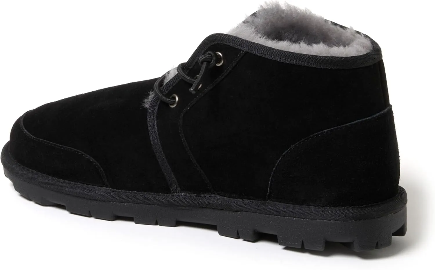 Fireside by Dearfoams Men's Shepparton Shearling Fur Indoor/Outdoor Lace-up Chukka Boot