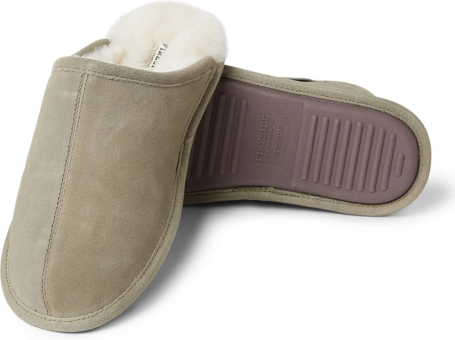 Fireside by Dearfoams Men's Warwick Water Resistant Shearling Scuff Slipper
