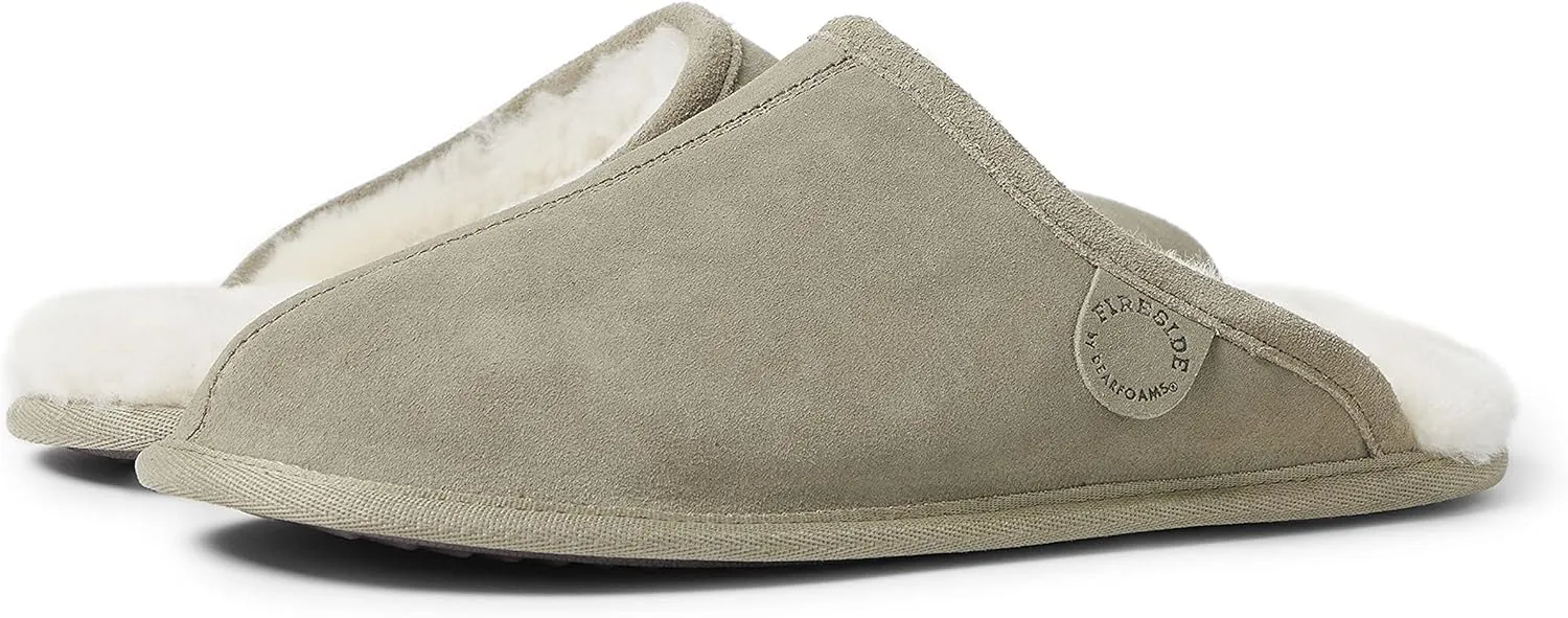 Fireside by Dearfoams Men's Warwick Water Resistant Shearling Scuff Slipper