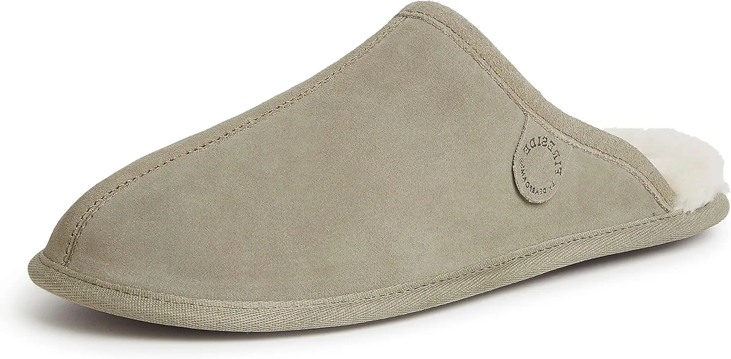 Fireside by Dearfoams Men's Warwick Water Resistant Shearling Scuff Slipper