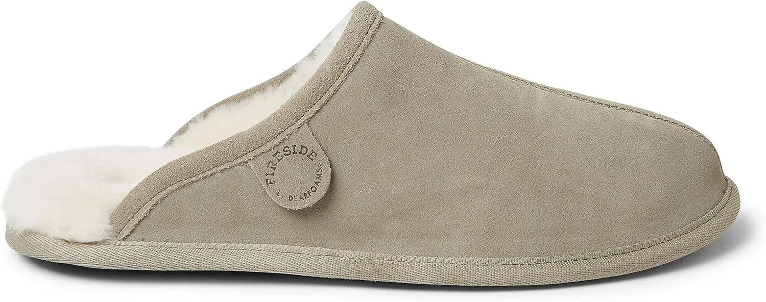 Fireside by Dearfoams Men's Warwick Water Resistant Shearling Scuff Slipper