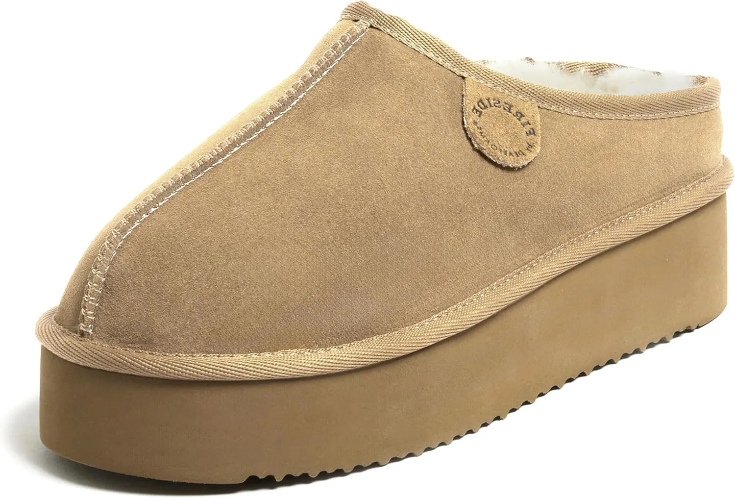 Fireside by Dearfoams Women's Greta Shearling Indoor Outdoor Clog Slipper