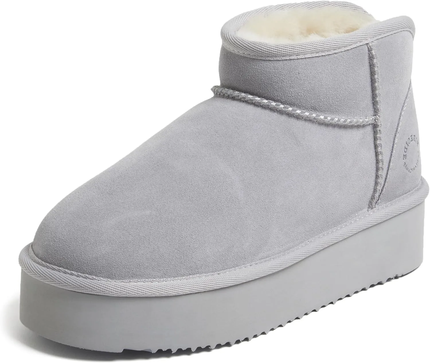 Fireside by Dearfoams Women's Riverland Shearling Fur Lined Mini Ankle Boot with Platform Slipper
