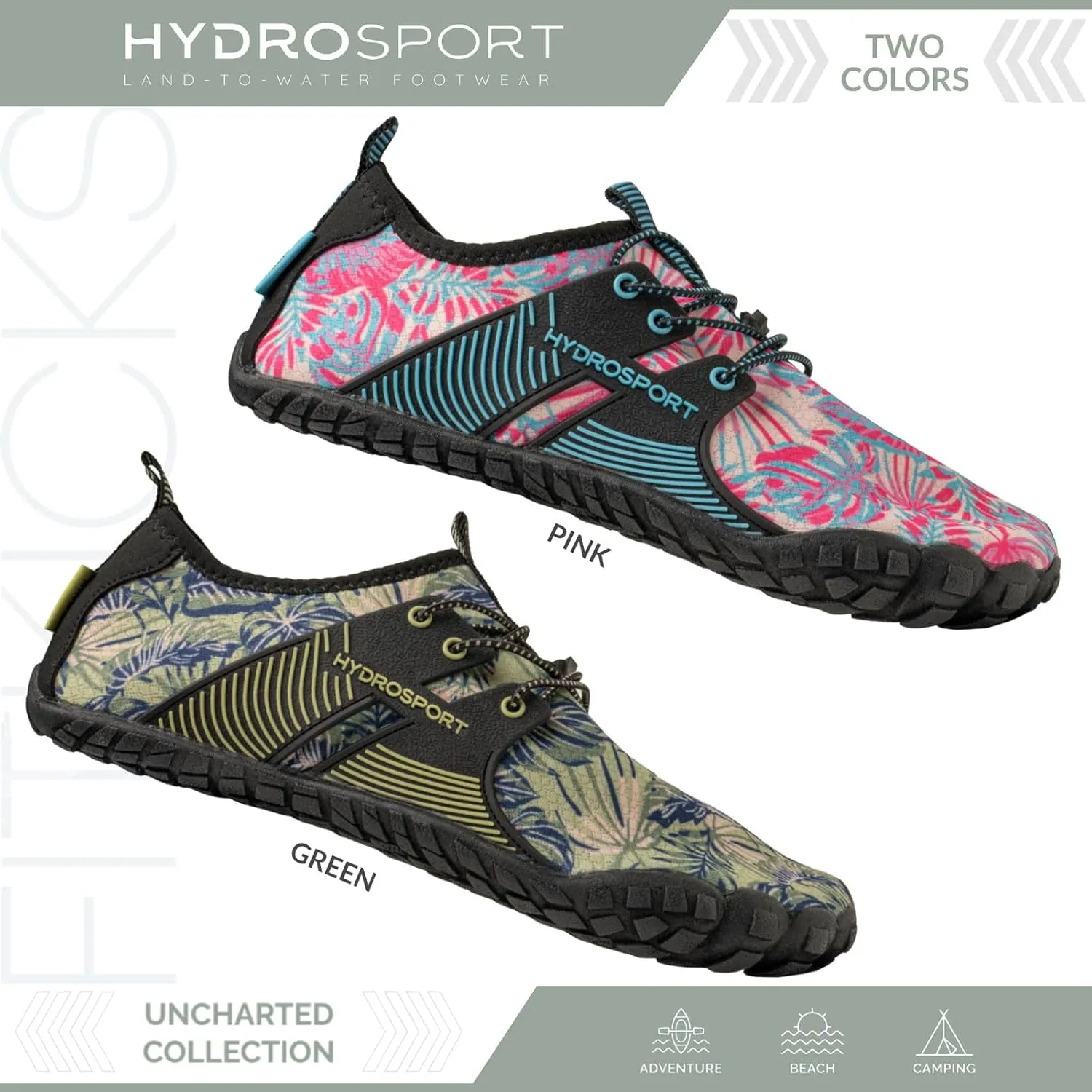 FITKICKS HydroSport Land-to-Water Footwear, Unisex Barefoot Shoes, Ideal for Beach, Yoga, Surf, Camping Accessories, Versatile Barefoot Shoes for Men and Women