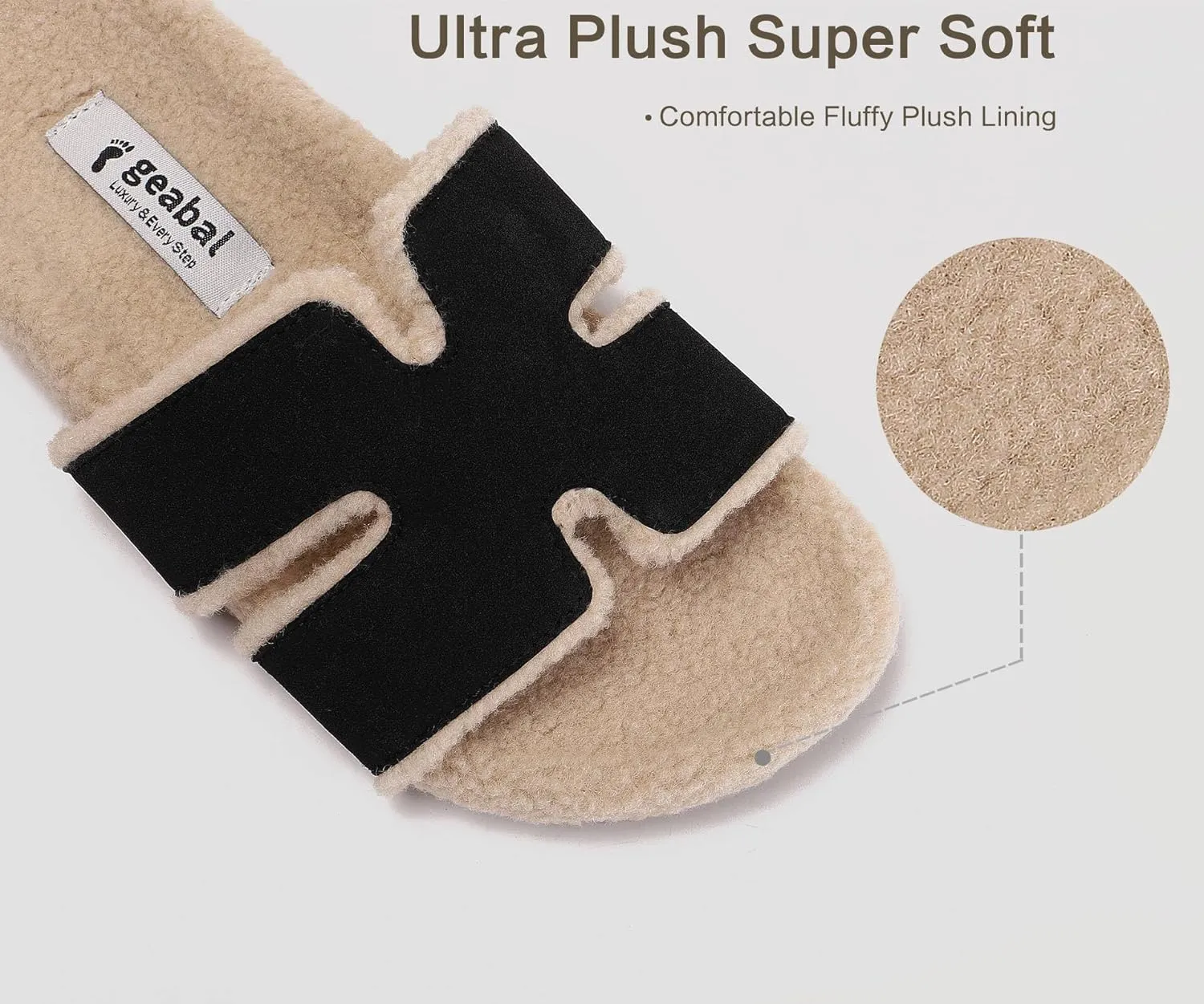 Fuzzy Slippers Women Genuine Suede Slippers for Women Indoor and Outdoor H Slipper Fur Faux Shearling Memory Foam House Slippers Open Toe