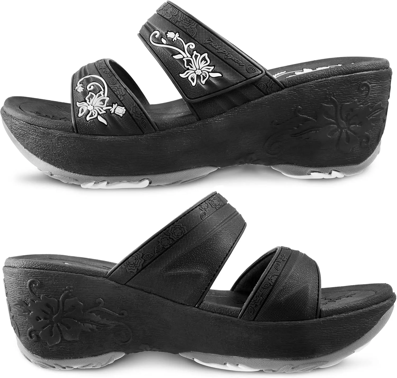 Gold Pigeon Shoes Comfortable Wedge Sandals, Women's Platform Sandals Casual Summer Beach, Heeled Wedges 2.75"