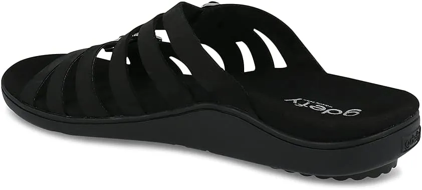 Gravity Defyer Women's GDEFY Ortal Leather Strappy Fashion Sandal - VersoShock Proven Performance Orthotic Slides