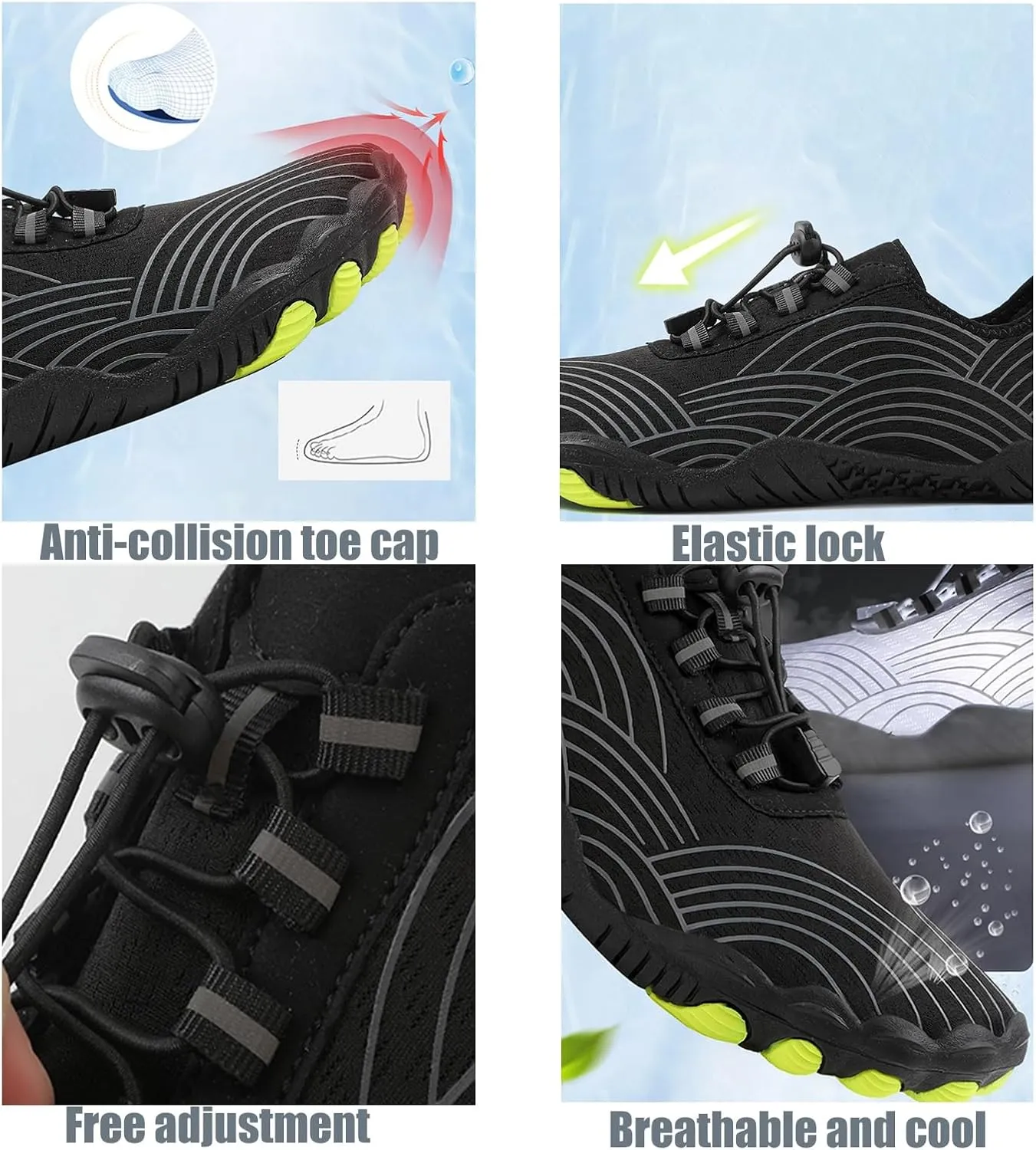 Grounding Shoes with Copper Hike Barefoot Shoes for Women Men Outdoor Soft Comfortable Wide Toe Box Minimalist Zero Drop Non-Slip Ultra-Light Trail Running Beach Water Shoe