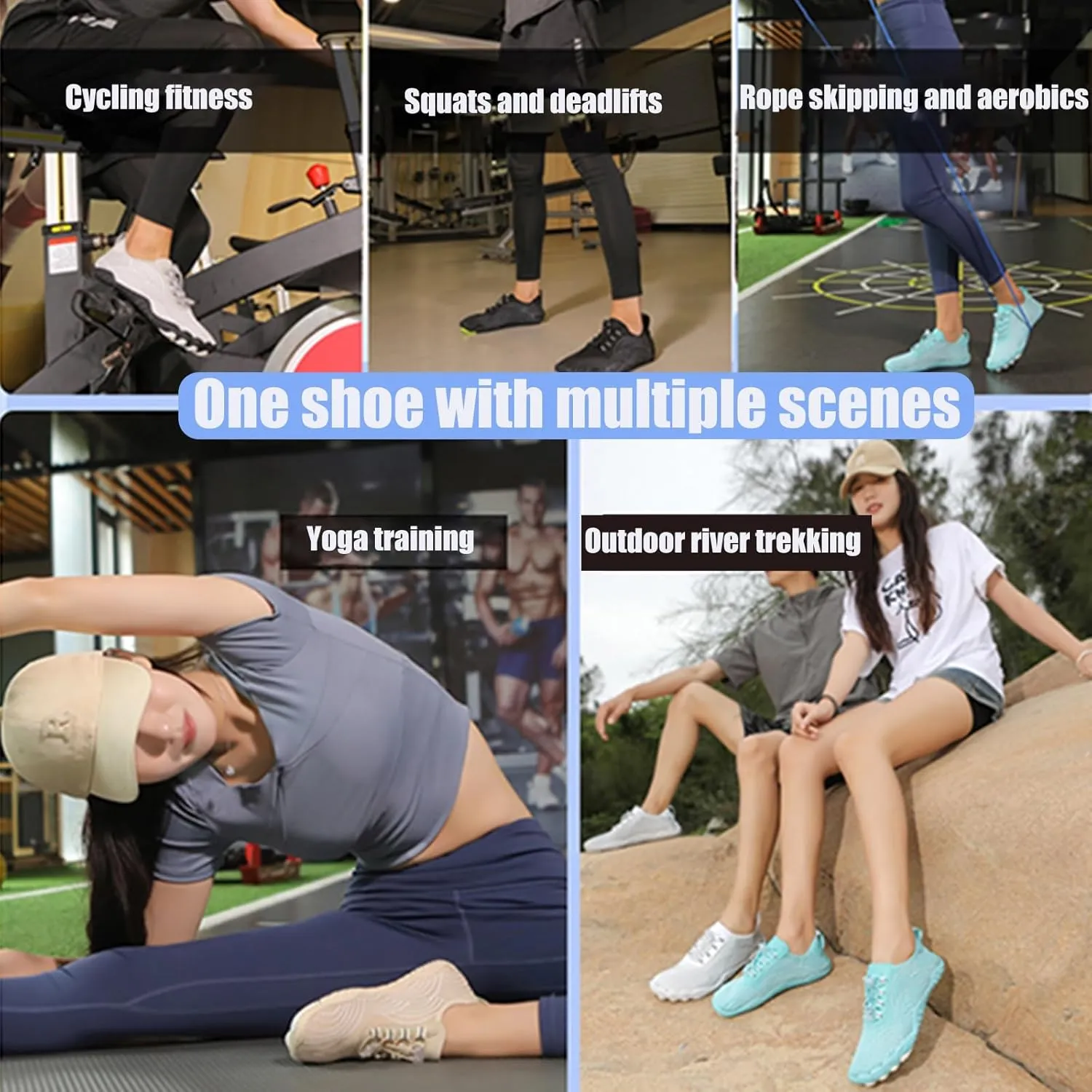 Grounding Shoes with Copper Hike Barefoot Shoes for Women Men Outdoor Soft Comfortable Wide Toe Box Minimalist Zero Drop Non-Slip Ultra-Light Trail Running Beach Water Shoe